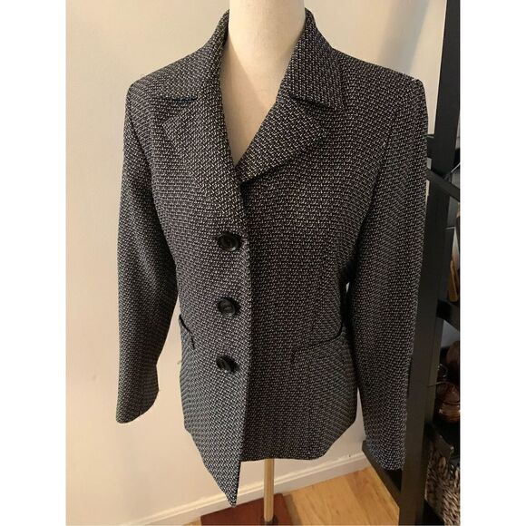 Kasper black and white blazer size 8p - Picture 1 of 4